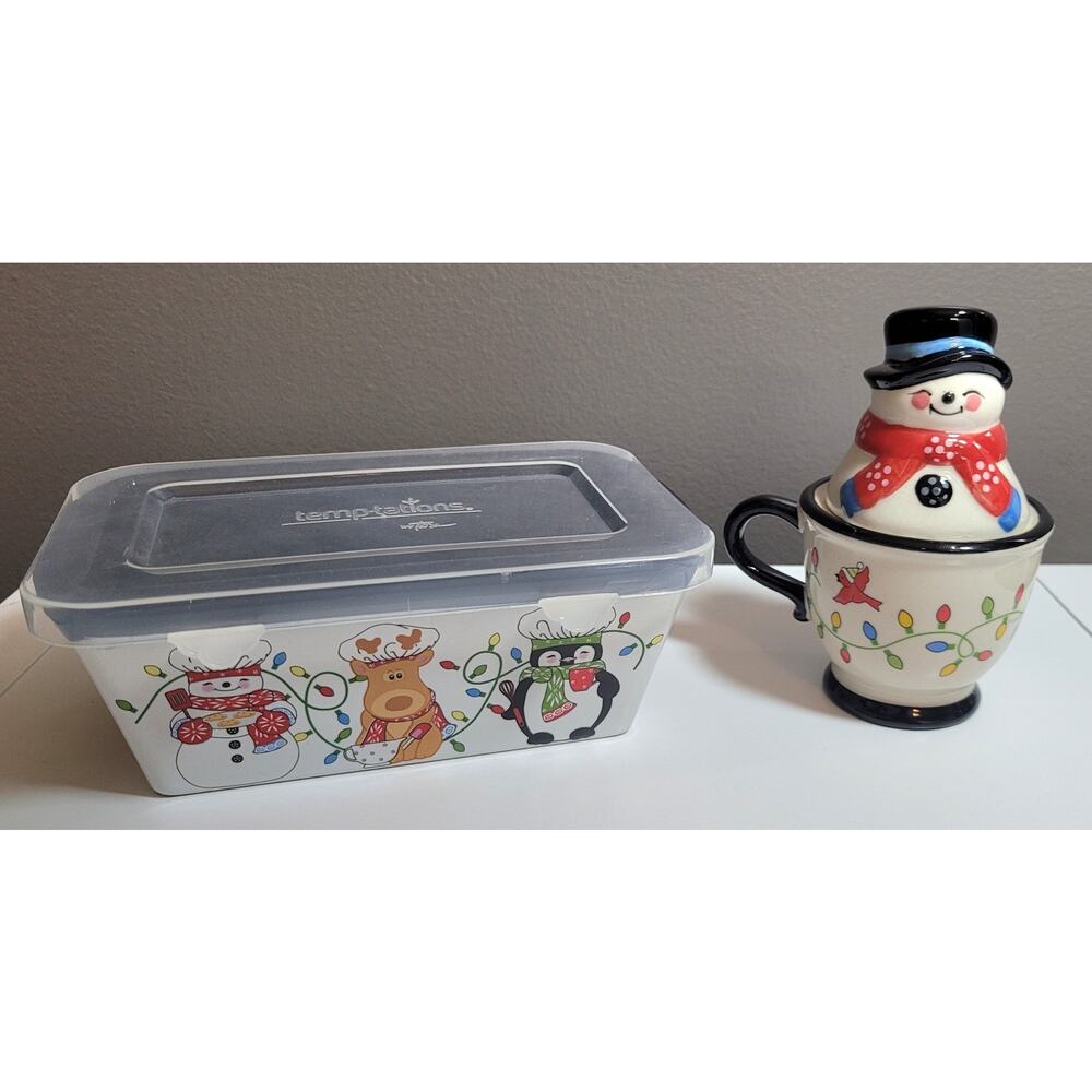 Temptations Whimsical Chef Friend Mini Loaf Pan Holiday Bakeware 12oz S/P Shaker